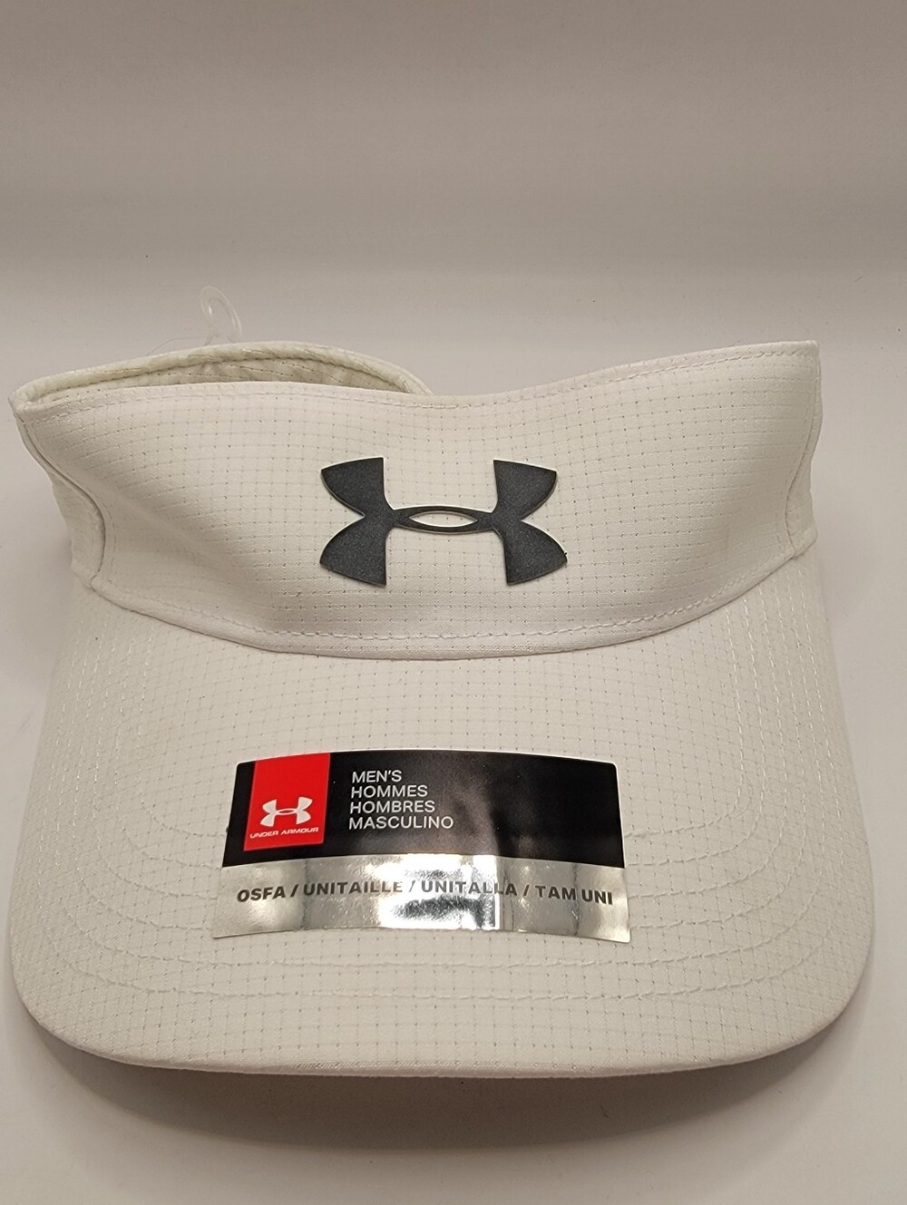 Under Armour Men’s White Visor with Black Logo